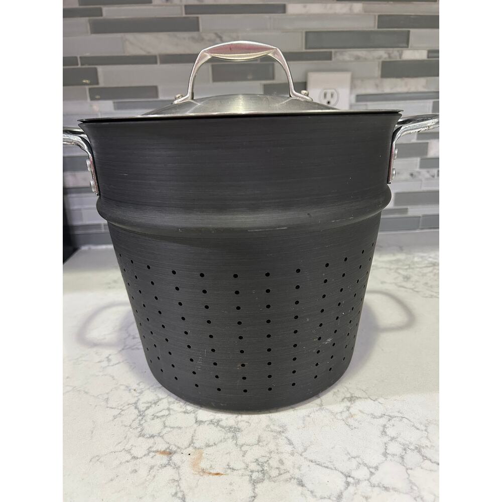 Calphalon Large 8 qt Steamer Insert with Lid Anodized Aluminum